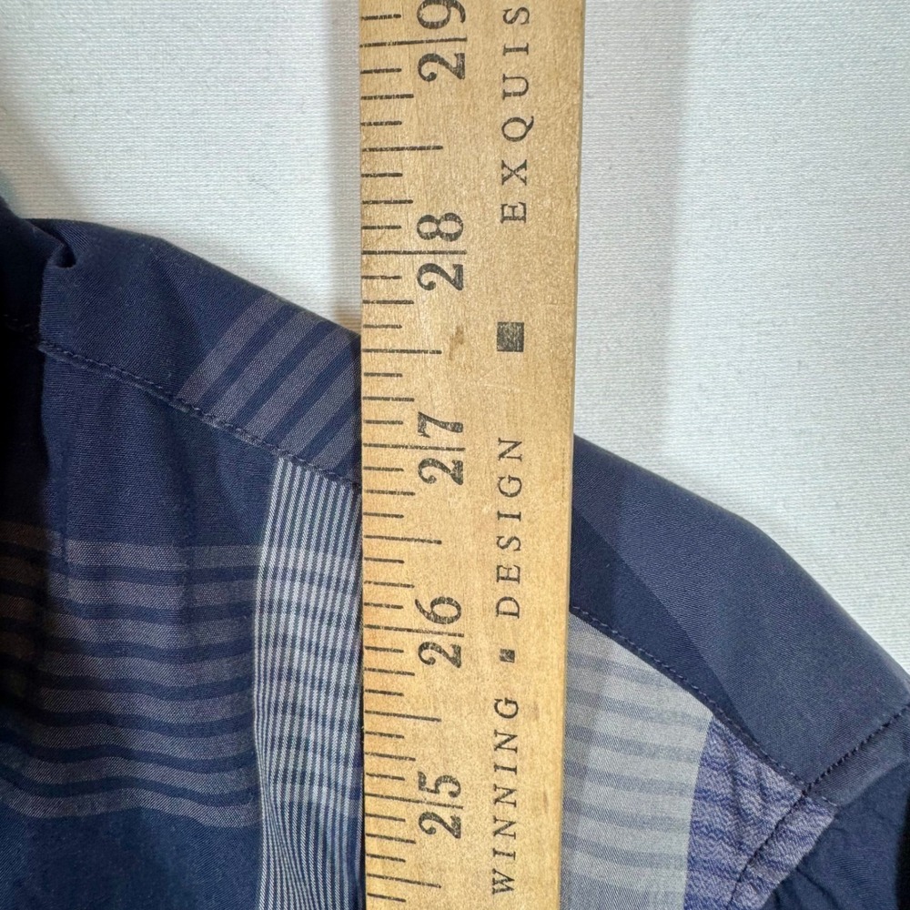 Calibrate Non-Iron Shirt Plaid Button Up Long Sleeve Modern Fit Blue Sz Medium - Picture 4 of 7